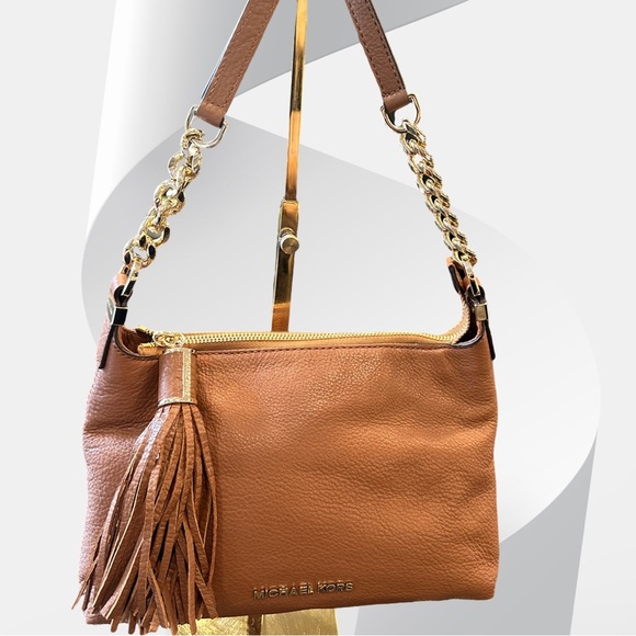 Michael Kors Leather Carmel Crossbody Bag NWOT - Picture 1 of 8